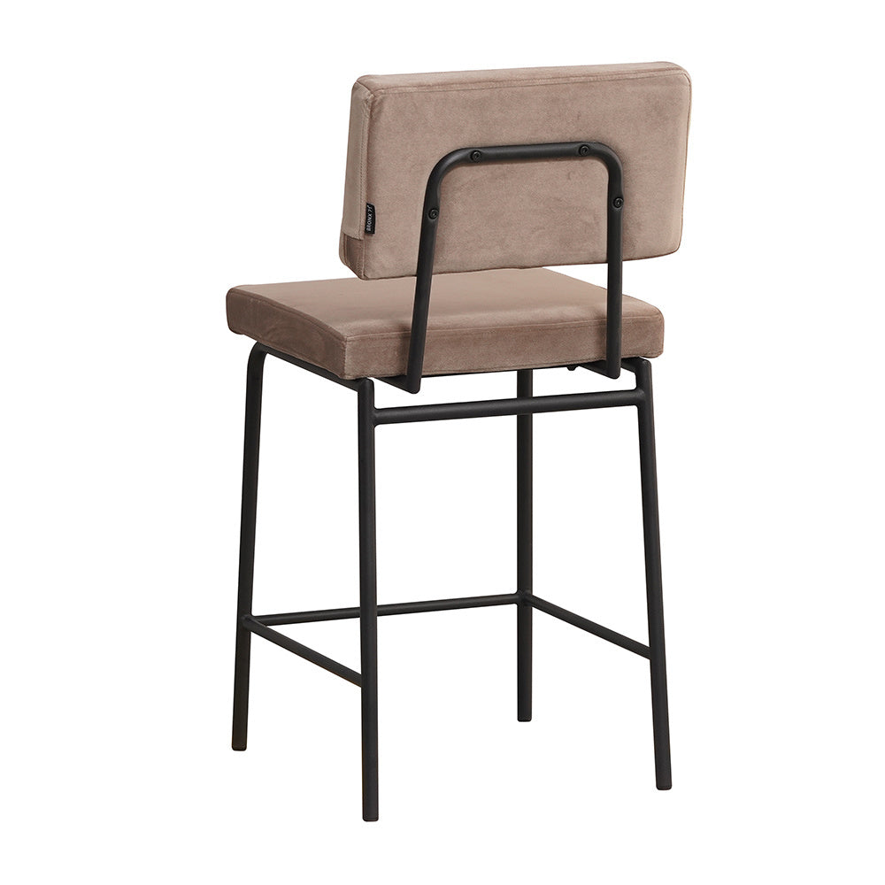 Velvet bar stool Espen taupe 64-77 cm - image 8