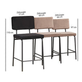 Velvet bar stool Espen taupe 64-77 cm - image 10