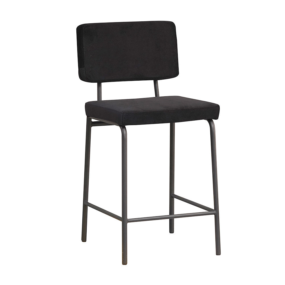 Velvet bar stool Aspen black 64-77 cm 47 cm wide