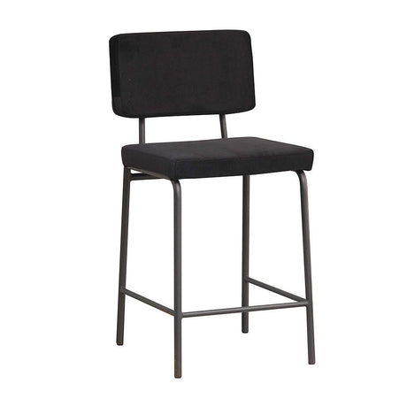 Velvet bar stool Aspen black 64-77 cm 47 cm wide