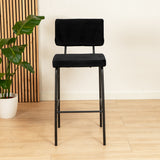 Velvet bar stool Aspen black 64-77 cm - image 2