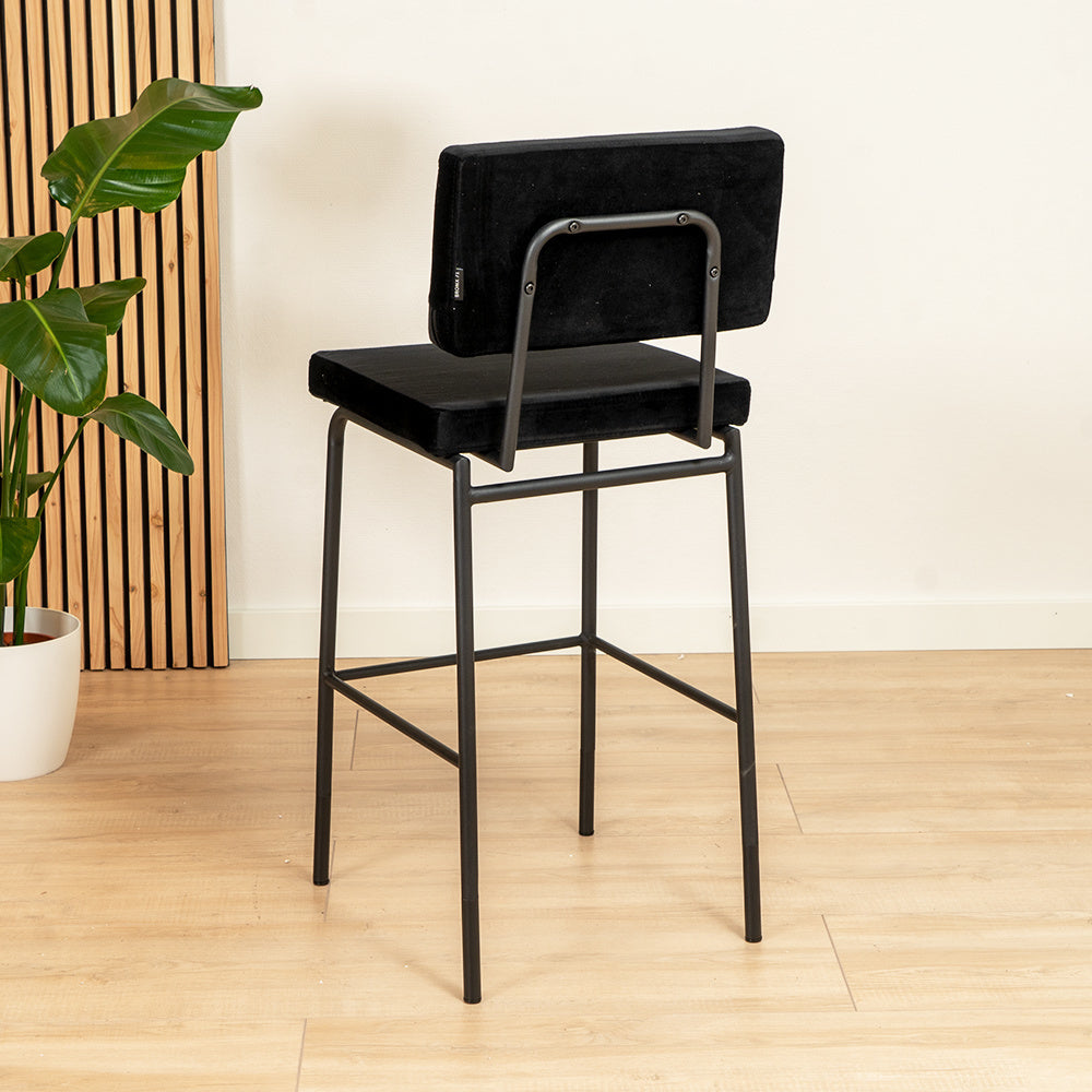 Velvet bar stool Aspen black 64-77 cm - image 3