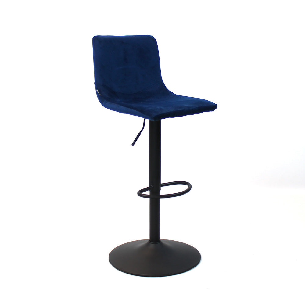 Velvet bar stool Frenkie blue 60-76 cm Dark blue 45 cm wide