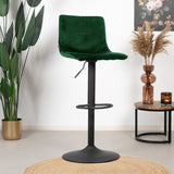 Velvet bar stool Frenkie green 60-76 cm Dark green 45 cm wide