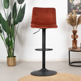 Velvet bar stool Frenkie copper 60-76 cm, 45 cm wide