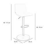 Velvet bar stool Frenkie copper 60-76 cm, 45 cm wide