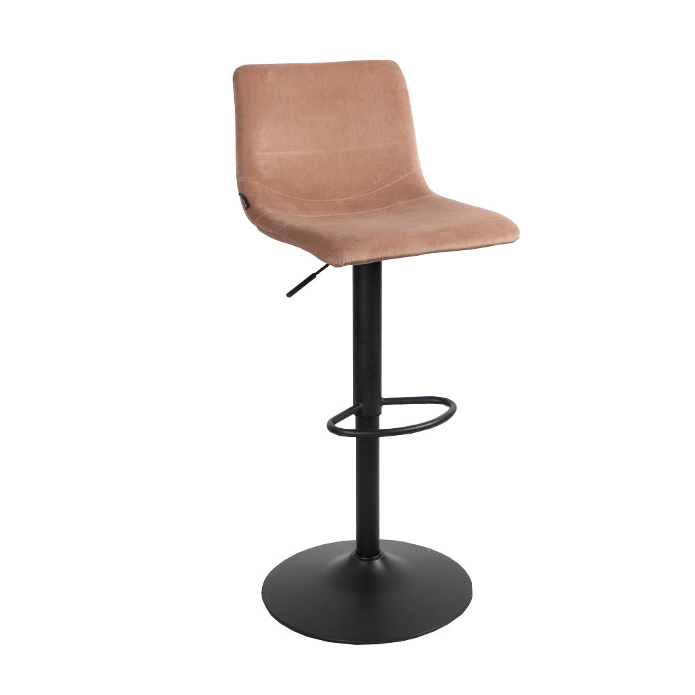 Velvet bar stool Frenkie pink 60-76 cm, 45 cm wide