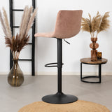 Velvet bar stool Frenkie pink 60-76 cm, 45 cm wide