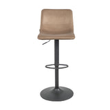 Velvet bar stool Frenkie taupe 60-76 cm, 45 cm wide