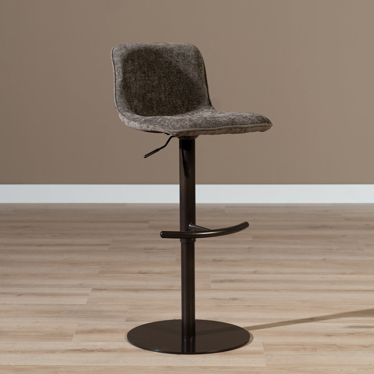 Velvet bar stool Jack brown 60-82 cm, 45 cm wide