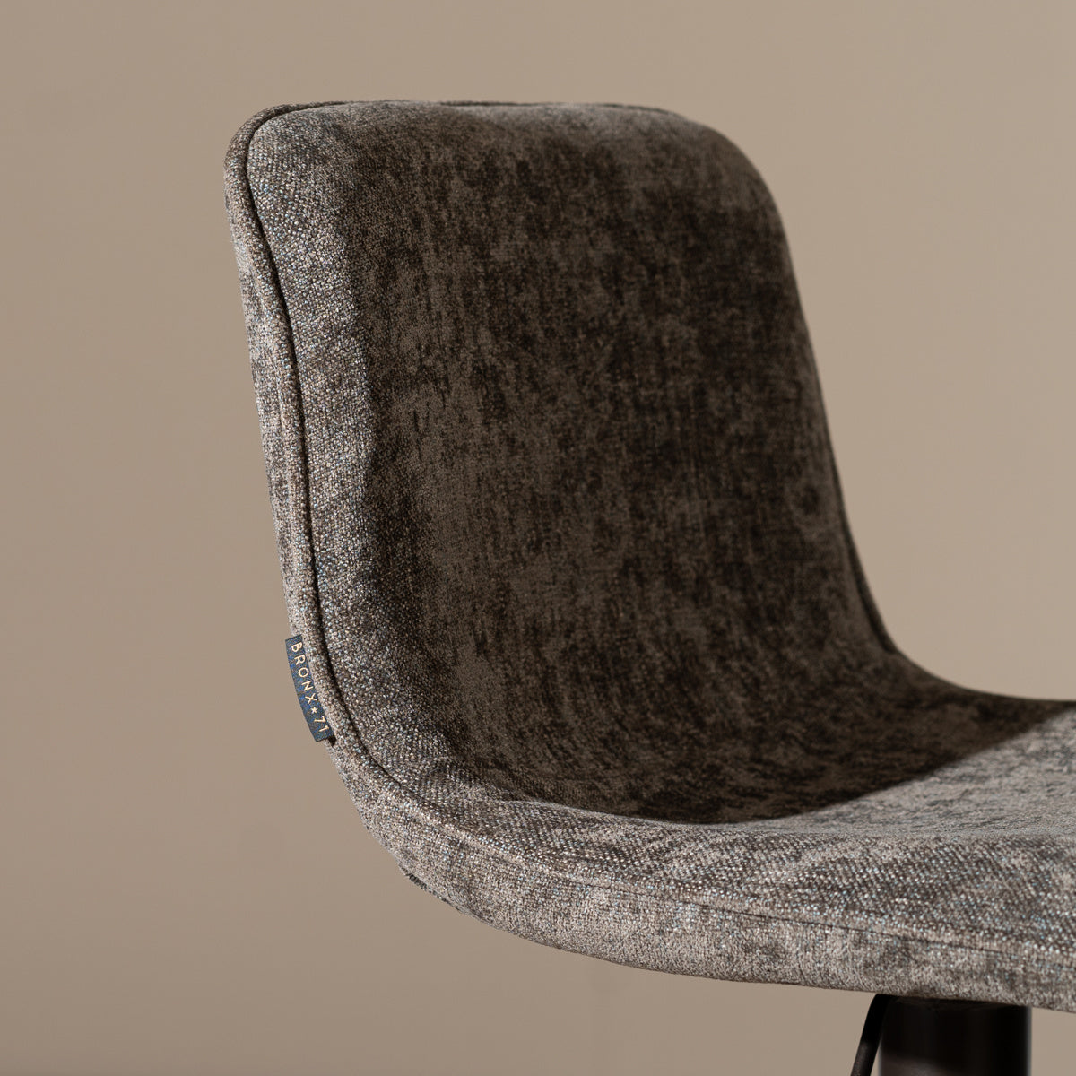 Velvet bar stool Jack brown 60-82 cm, 45 cm wide