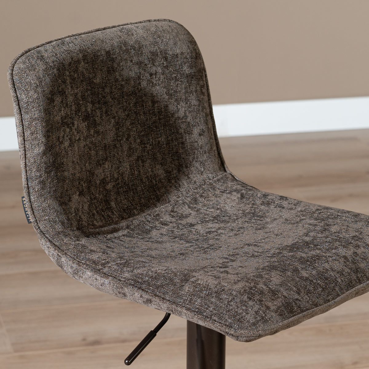 Velvet bar stool Jack brown 60-82 cm, 45 cm wide