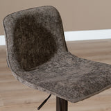 Velvet bar stool Jack brown 60-82 cm, 45 cm wide