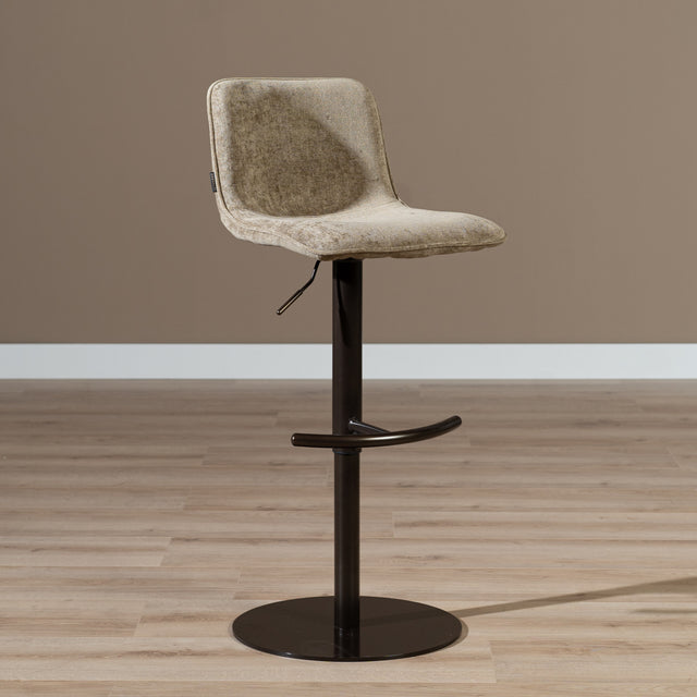 Velvet bar stool Jack taupe 60-82 cm, 45 cm wide