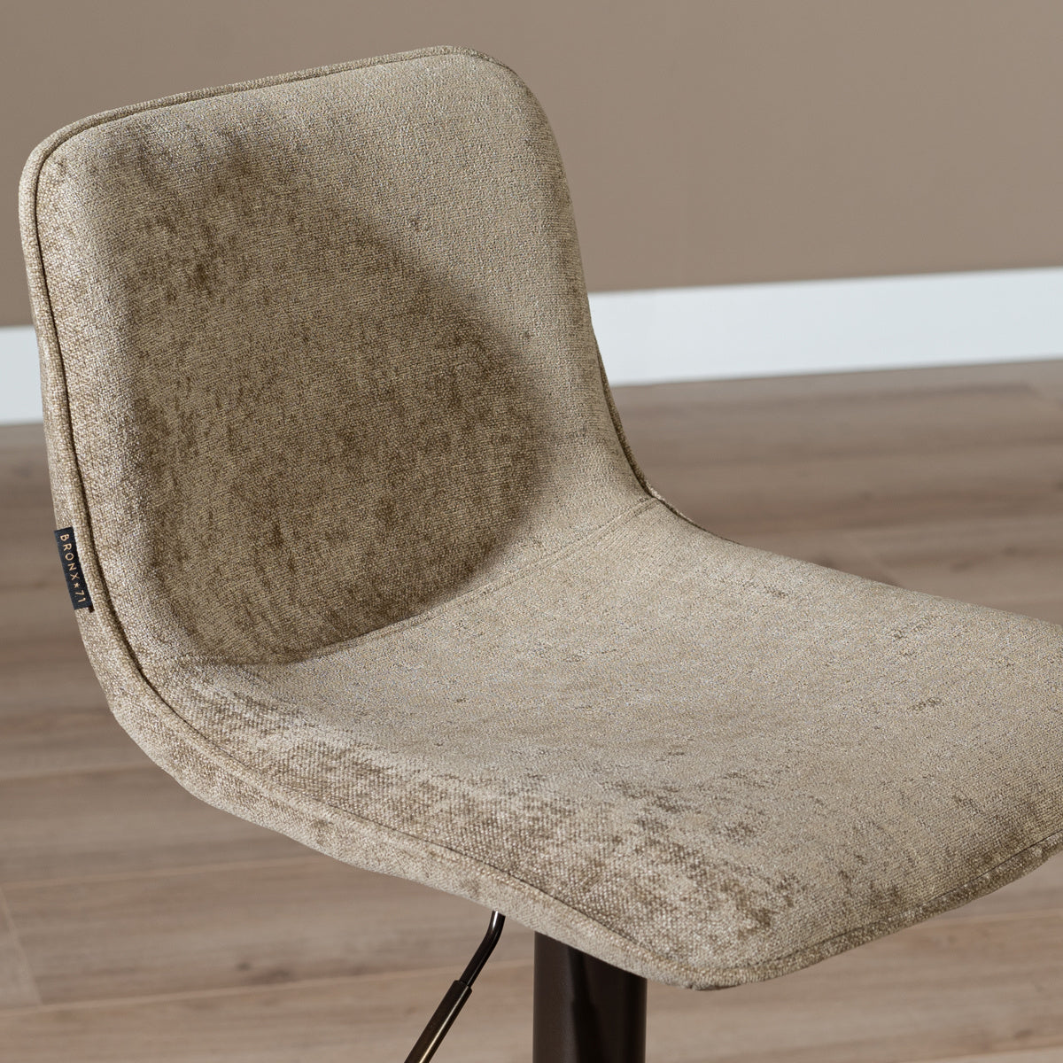 Velvet bar stool Jack taupe 60-82 cm, 45 cm wide