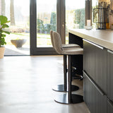 Velvet bar stool Jack taupe 60-82 cm, 45 cm wide