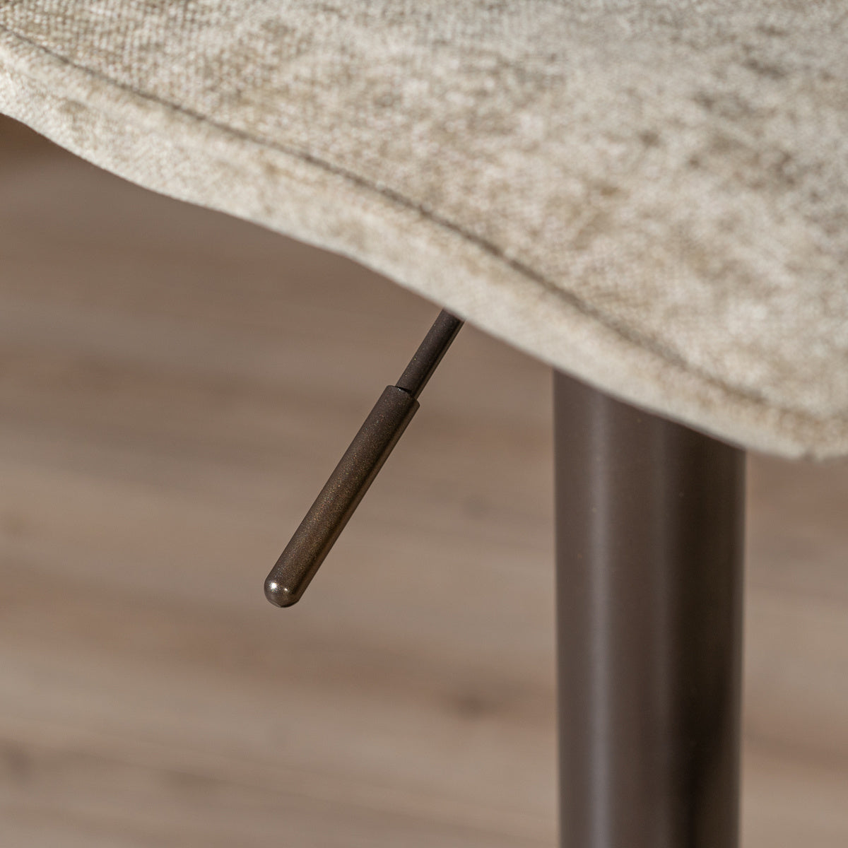 Velvet bar stool Jack taupe 60-82 cm, 45 cm wide