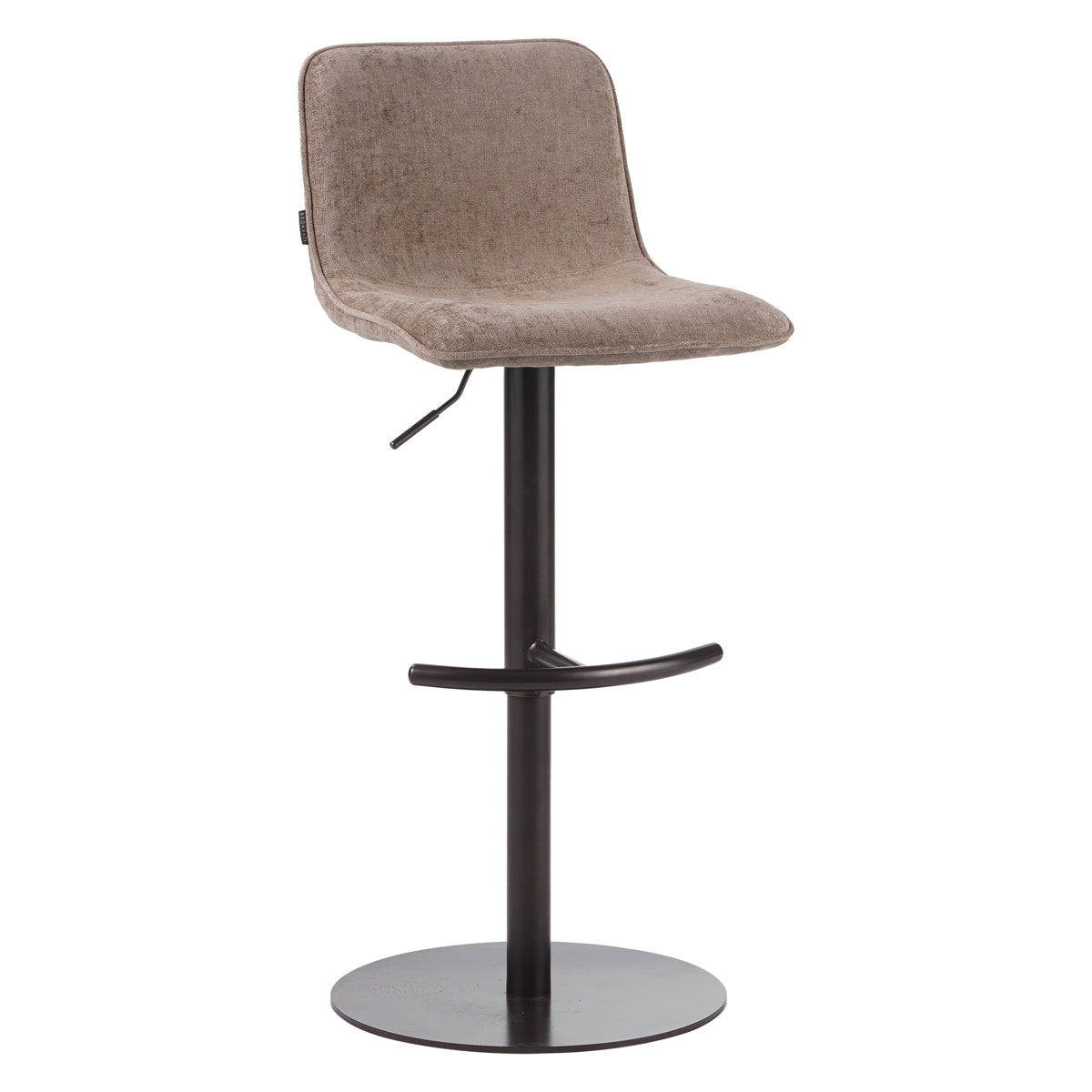 Velvet bar stool Jack taupe 60-82 cm, 45 cm wide