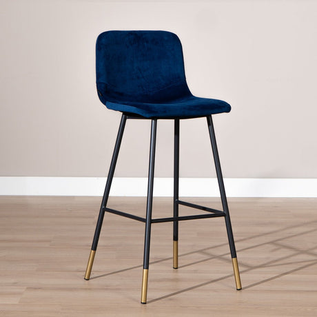 Velvet bar stool Mikky blue 65-78 cm - image 3