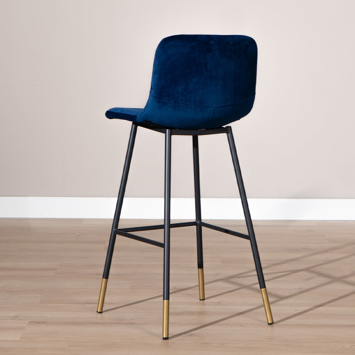 Velvet bar stool Mikky blue 65-78 cm - image 2