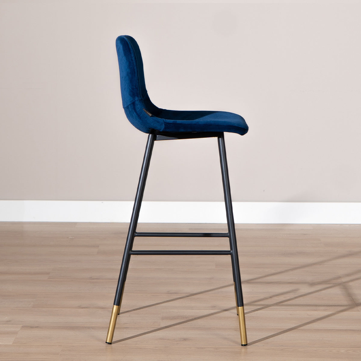 Velvet bar stool Mikky blue 65-78 cm - image 5