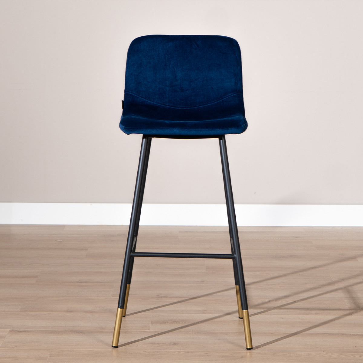 Velvet bar stool Mikky blue 65-78 cm - image 4