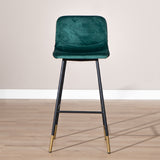 Velvet bar stool Mikky green 65-78 cm Dark green 46 cm wide