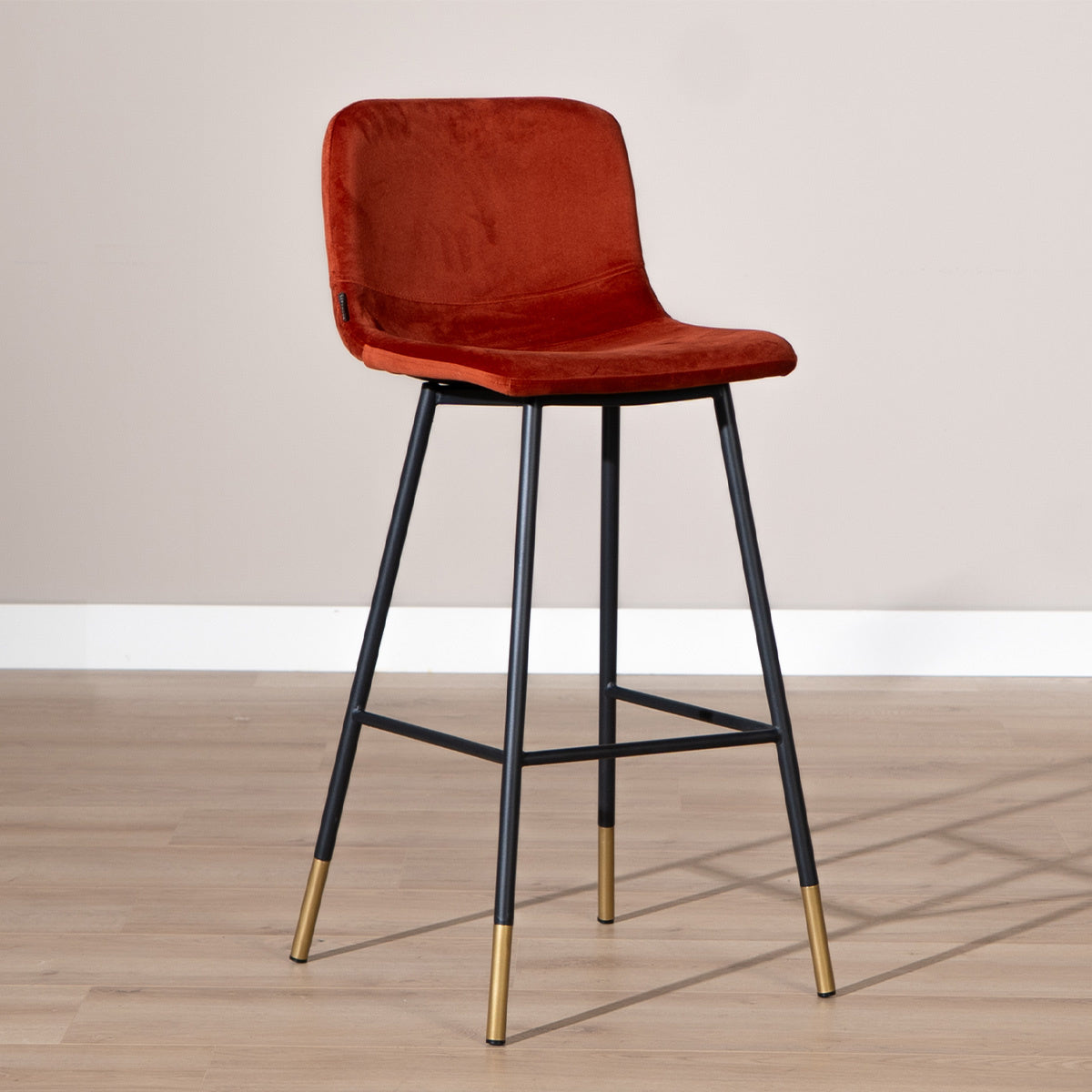 Velvet bar stool Mikky copper 65-78 cm, 46 cm wide