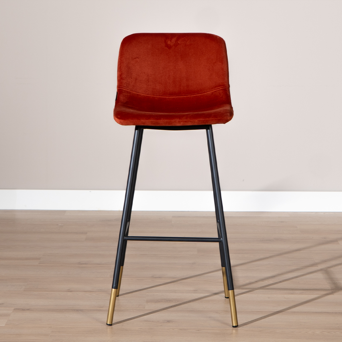 Velvet bar stool Mikky copper 65-78 cm, 46 cm wide