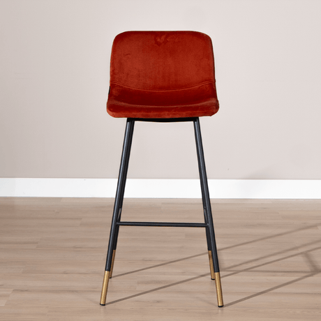 Velvet bar stool Mikky copper 65-78 cm, 46 cm wide