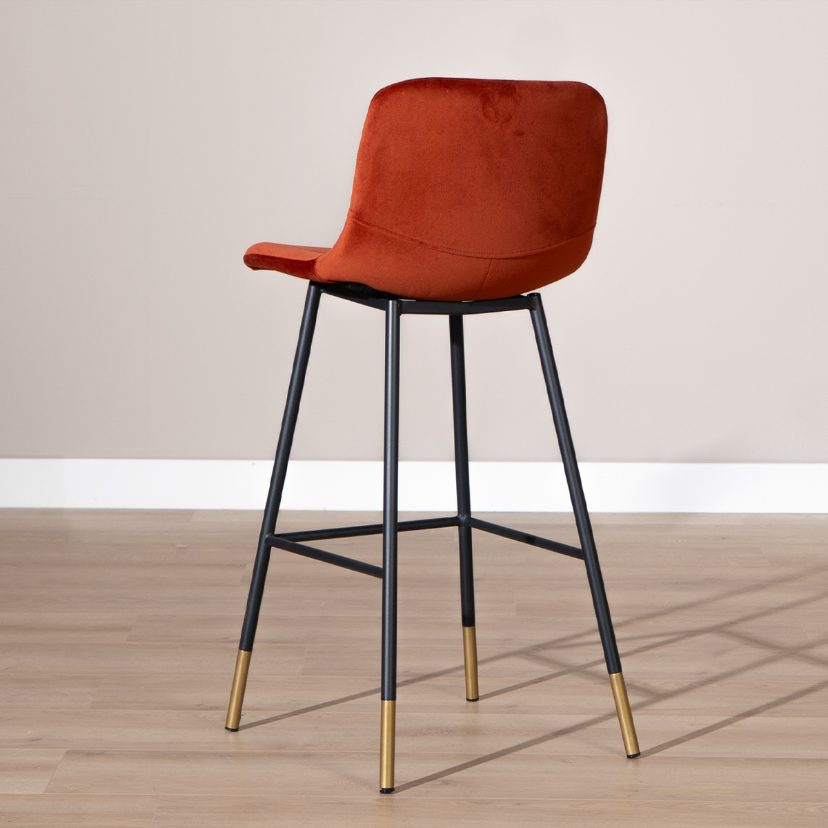 Velvet bar stool Mikky copper 65-78 cm, 46 cm wide