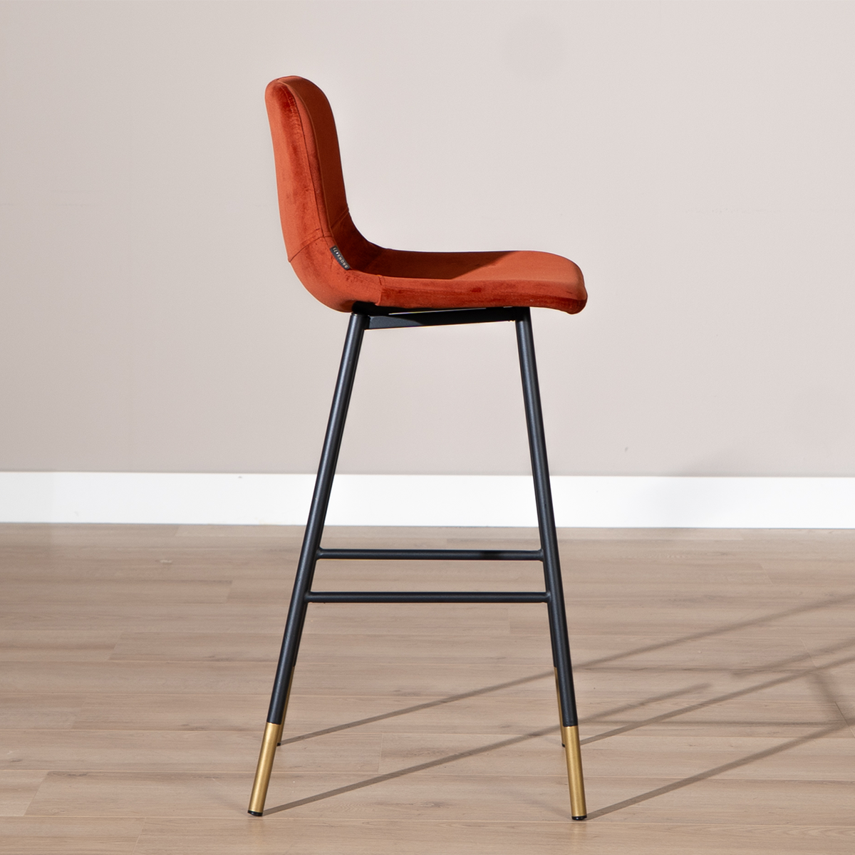 Velvet bar stool Mikky copper 65-78 cm, 46 cm wide