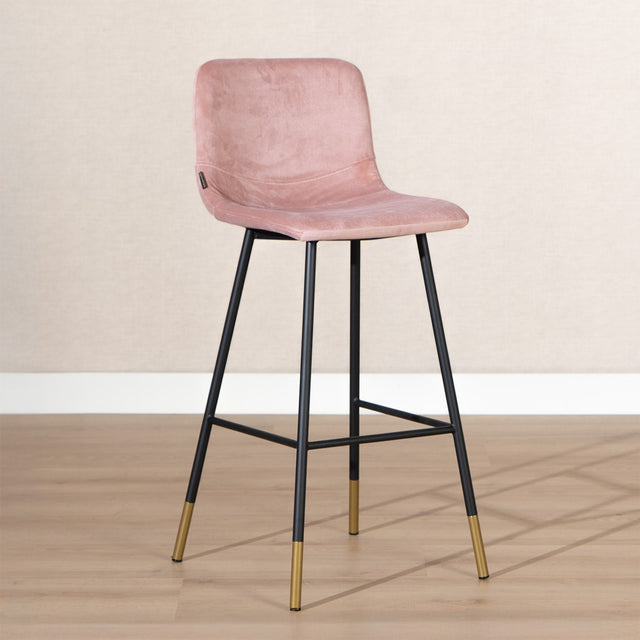 Velvet bar stool Mikky pink 65-78 cm, 46 cm wide