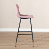 Velvet bar stool Mikky pink 65-78 cm, 46 cm wide