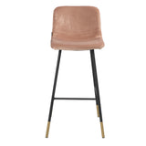 Velvet bar stool Mikky pink 65-78 cm, 46 cm wide