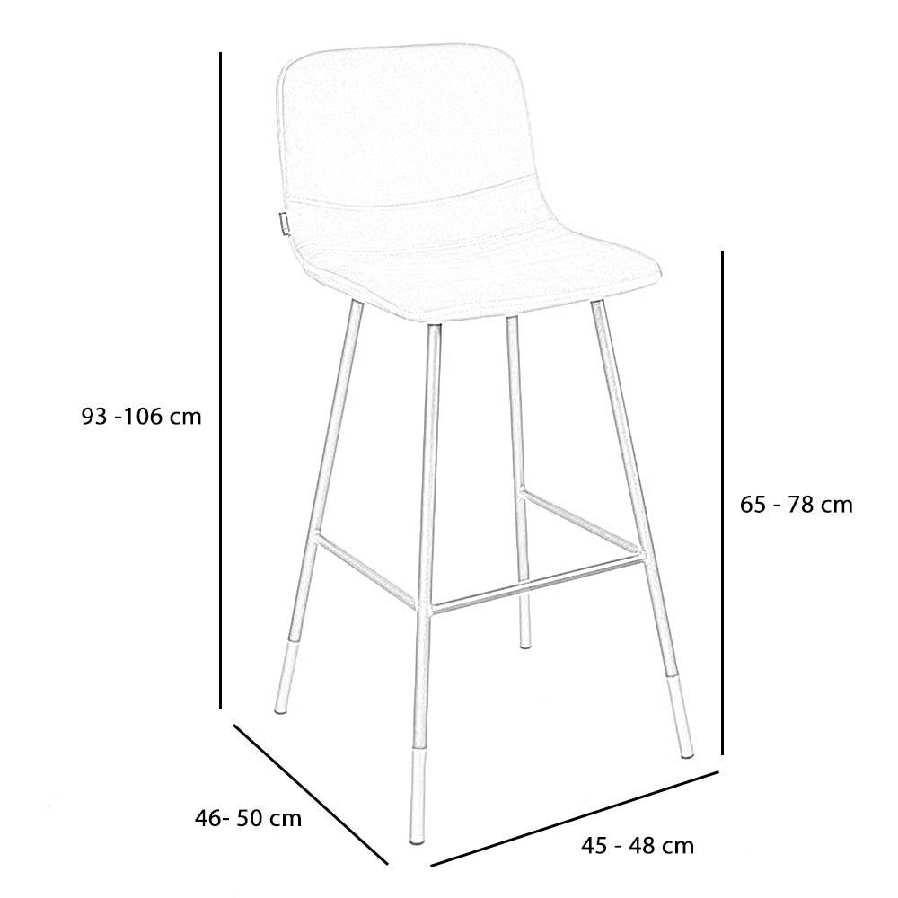 Velvet bar stool Mikky taupe 65-78 cm - image 7