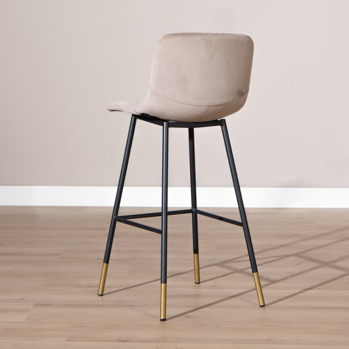 Velvet bar stool Mikky taupe 65-78 cm - image 4