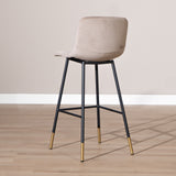 Velvet bar stool Mikky taupe 65-78 cm - image 4
