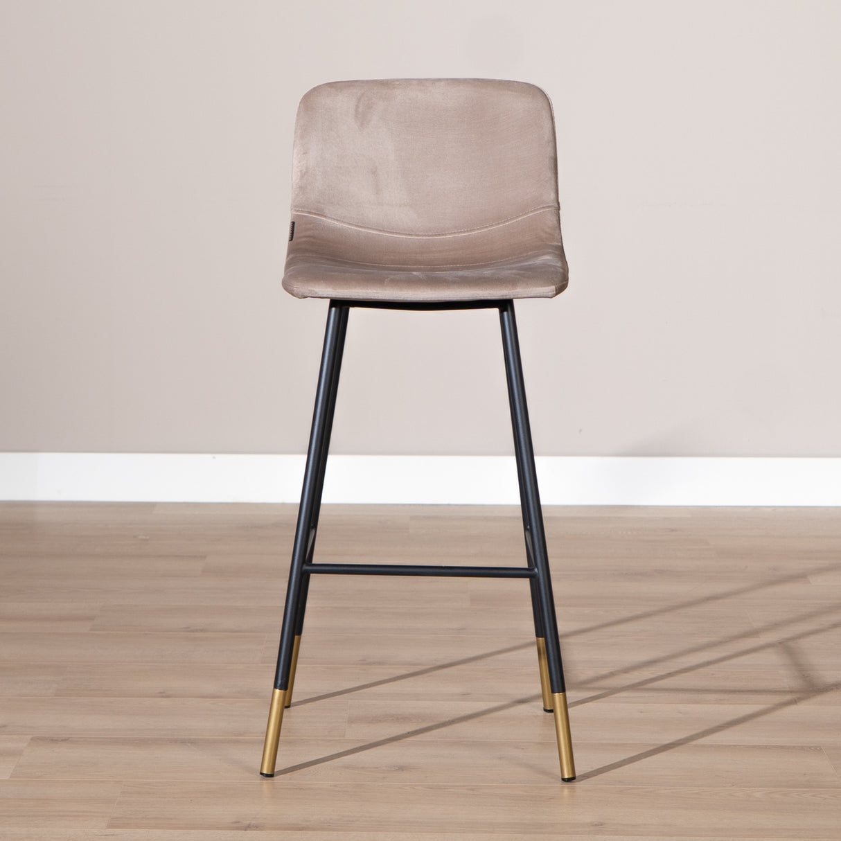 Velvet bar stool Mikky taupe 65-78 cm - image 2