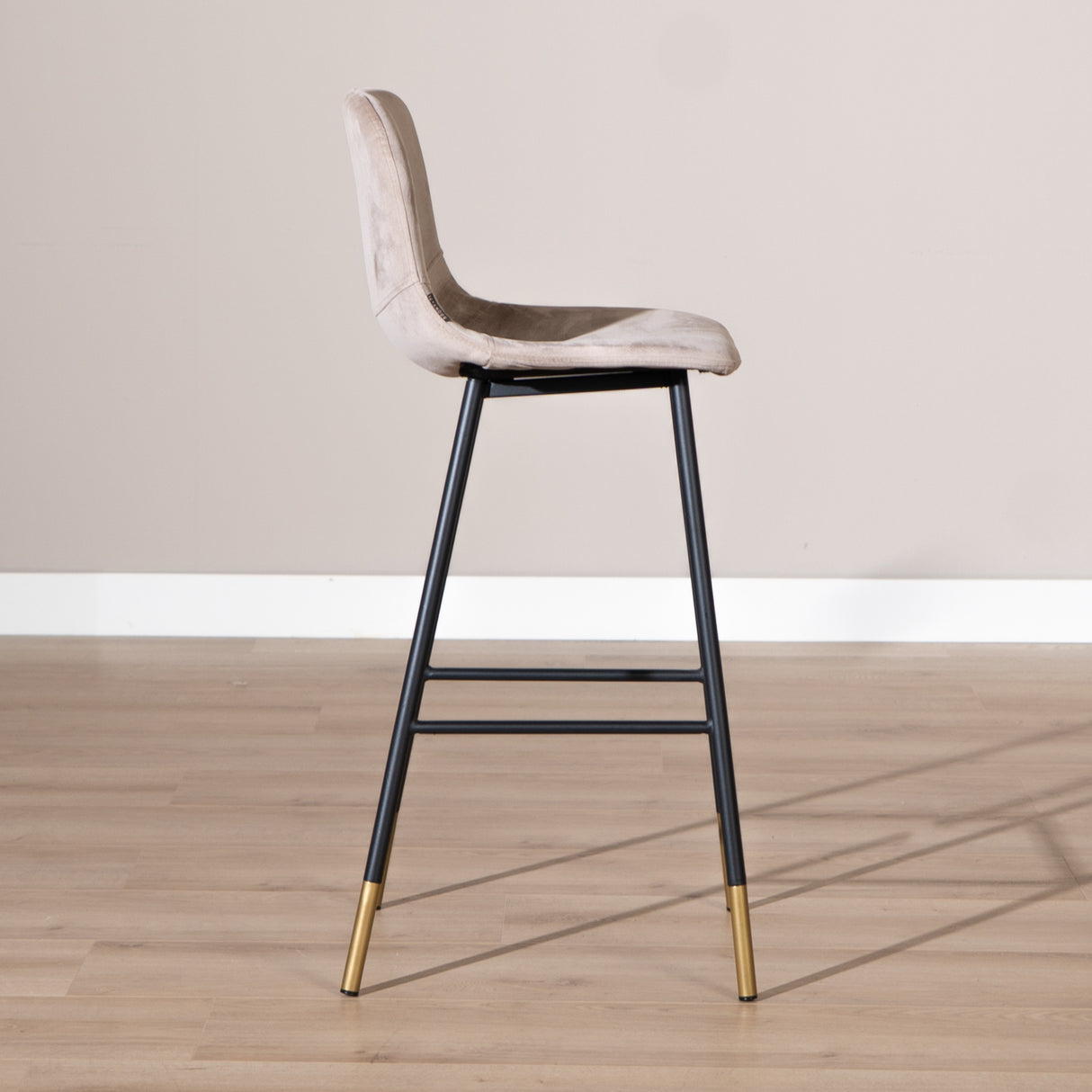 Velvet bar stool Mikky taupe 65-78 cm - image 3