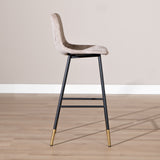 Velvet bar stool Mikky taupe 65-78 cm - image 3