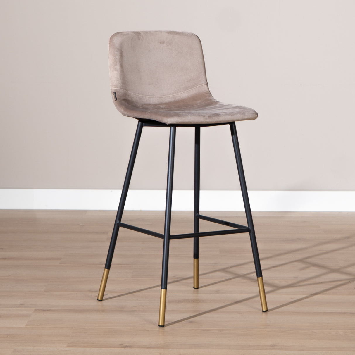 Velvet bar stool Mikky taupe 65-78 cm - image 1