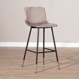 Velvet bar stool Mikky taupe 65-78 cm - image 1