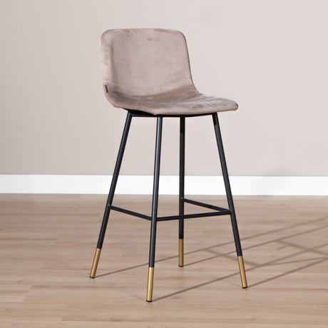 Velvet bar stool Mikky taupe 65-78 cm - image 1