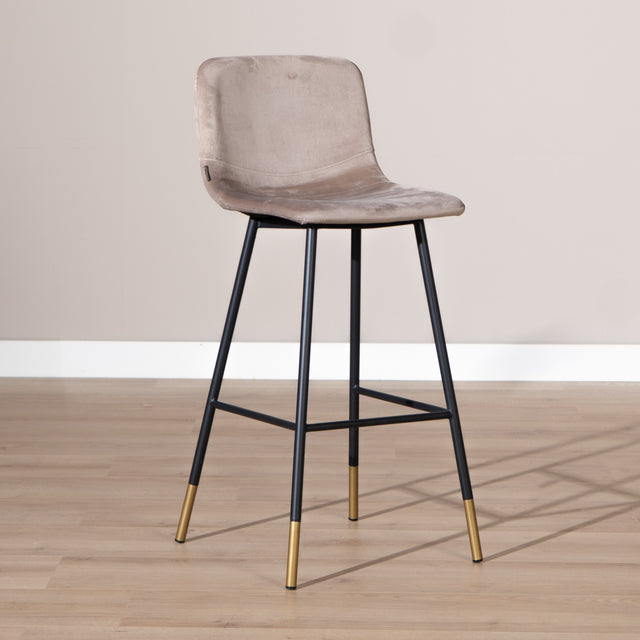 Velvet bar stool Mikky taupe 65-78 cm - image 1