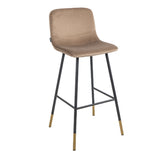 Velvet bar stool Mikky taupe 65-78 cm, 46 cm wide