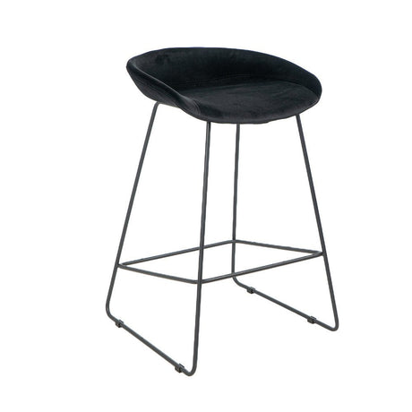 Velvet bar stool Oslo black 66 cm
