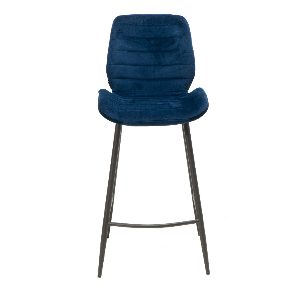 Velvet bar stool Toby dark blue 71 cm - image 7