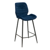 Velvet bar stool Toby dark blue 71 cm - image 6