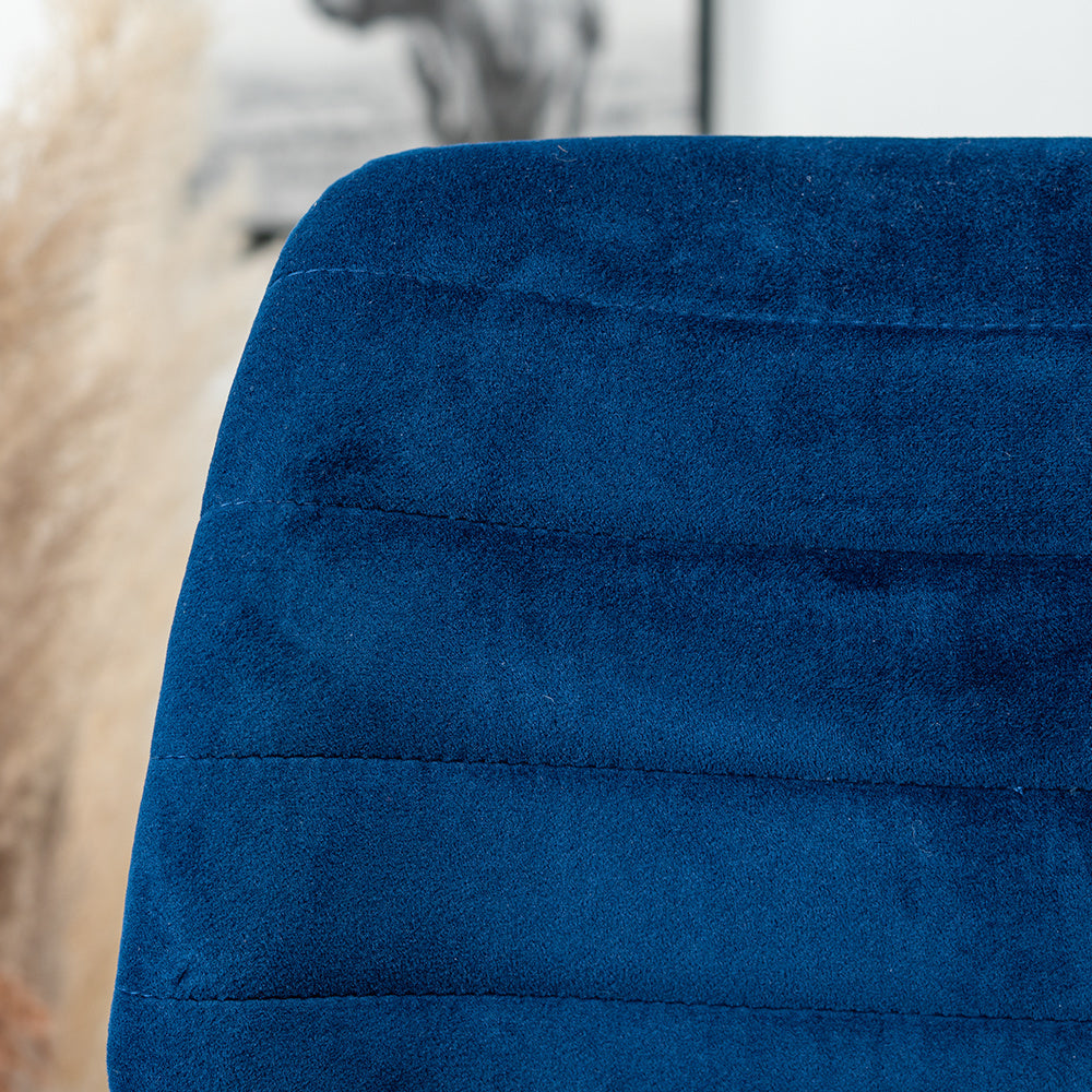 Velvet bar stool Toby dark blue 71 cm - image 5